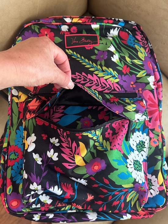 Vera Bradley Essential Large Canvas Backpack Hilo Meadow Floral Lightweight NWOT main image 9